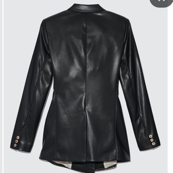 LIKE NEW! NANUSHKA Blair Wrap Front Vegan Leather Jacket - black SMALL - Picture 6 of 10